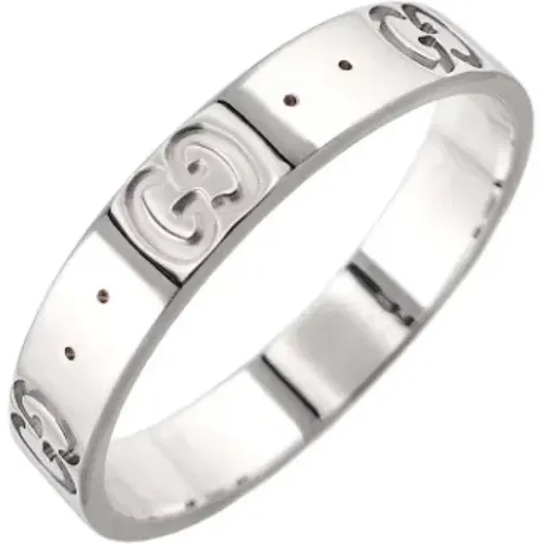 Pre-owned Jewellery, female, , Size: ONE SIZE Pre-owned White Gold rings - Gucci Vintage - Modalova