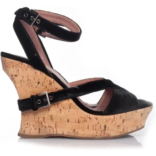 Pre-owned Samt sandals - Alaïa Pre-owned - Modalova