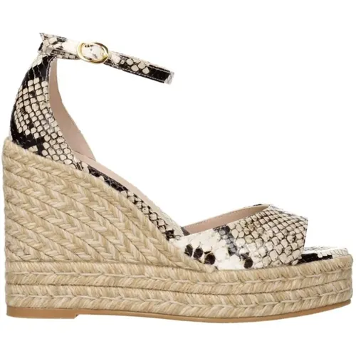 Wedges, female, , Size: 10 US Python Print Wedge Sandals with Buckle - Stuart Weitzman - Modalova
