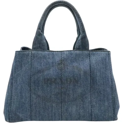 Pre-owned Tote Bags, female, , Size: ONE SIZE Pre-owned Denim prada-bags - Prada Vintage - Modalova