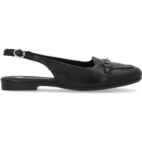 Schwarze flache Sandalen für Frauen , Damen, Größe: 37 EU - Remonte - Modalova