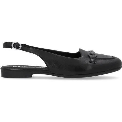 Schwarze flache Sandalen für Frauen , Damen, Größe: 38 EU - Remonte - Modalova