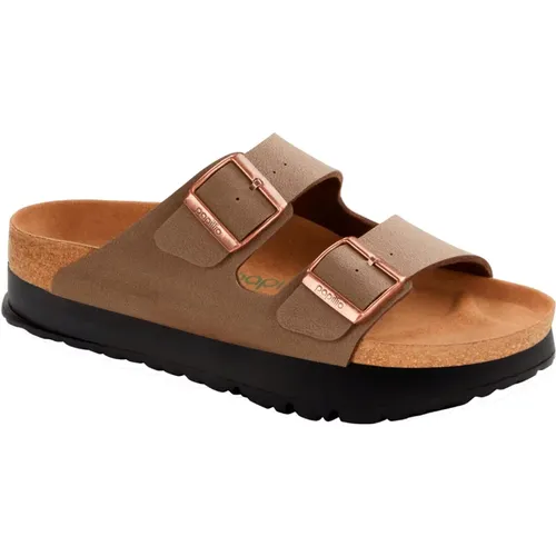 Braune vegane Leder Plateau Sandale , Damen, Größe: 41 EU - Birkenstock - Modalova