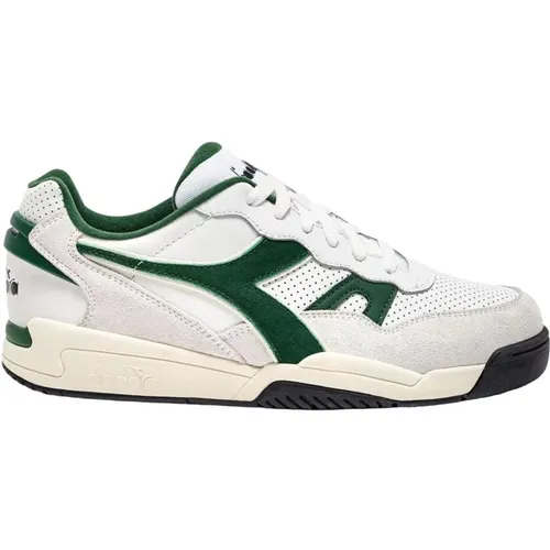 Grüne Sportliche Sneakers Gummisohle , Herren, Größe: 43 EU - Diadora - Modalova