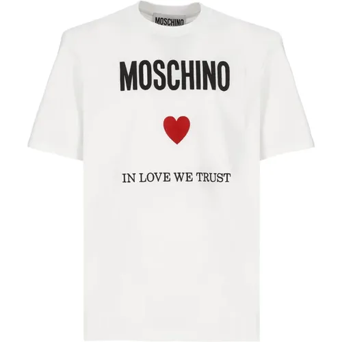 T-shirts and Polos , male, Sizes: XS, L, S - Moschino - Modalova