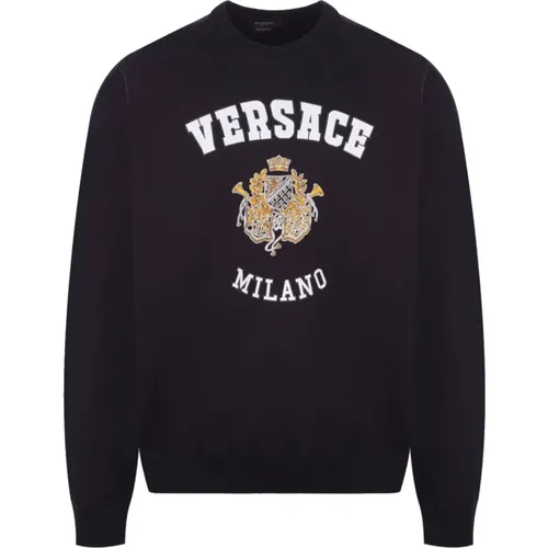 Baumwoll-Sweatshirt mit langen Ärmeln - Versace - Modalova