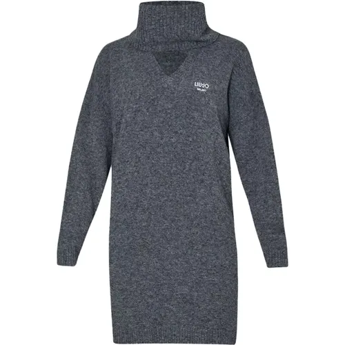 Grey Knit Wool Blend Short Dress , female, Sizes: L, XS, M, S - Liu Jo - Modalova