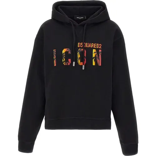 Logo Print Hoodie , Damen, Größe: XS - Dsquared2 - Modalova