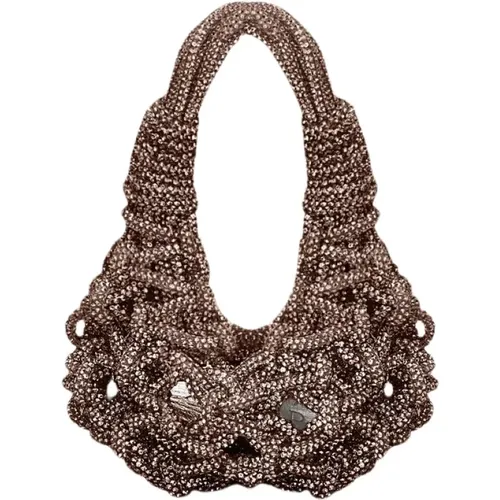 Handbags, female, , Size: ONE SIZE Handwoven Micro Diamond Hobo Bag - Hibourama - Modalova