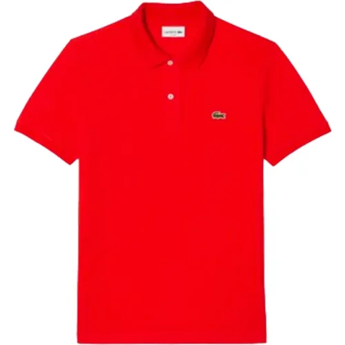 Slim Fit Baumwoll Polo Shirt (Rot) , Herren, Größe: L - Lacoste - Modalova