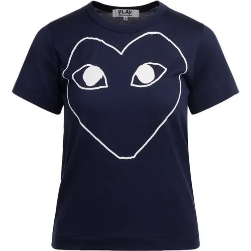 Blaues Herz T-Shirt von , Damen, Größe: L - Comme des Garçons Play - Modalova