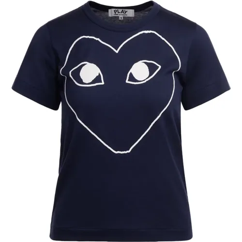 Blaues Herz T-Shirt von , Damen, Größe: M - Comme des Garçons Play - Modalova