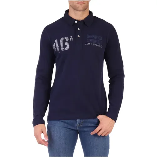 Regular Fit Baumwollpolo mit Front-Logo-Patch , Herren, Größe: 3XL - aeronautica militare - Modalova