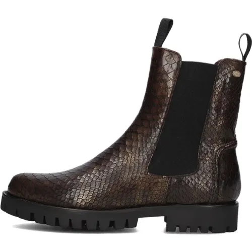 Grüne Croc Chelsea Boots Minou , Damen, Größe: 41 EU - Fred de la Bretoniere - Modalova