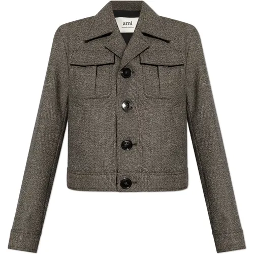 Jacke mit Taschen , Damen, Größe: 2XS - Ami Paris - Modalova