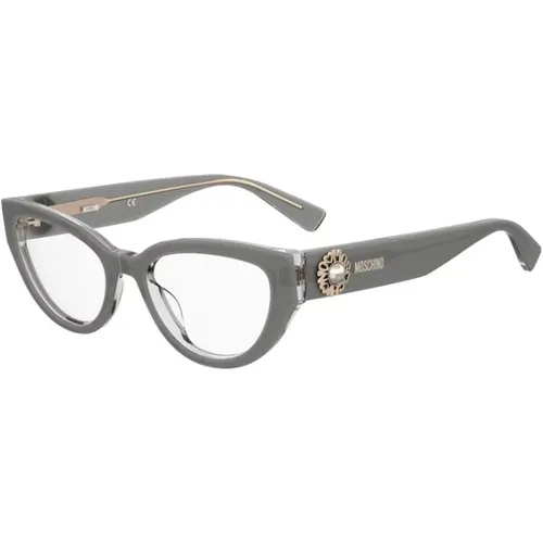 Schicke Graue Rahmenbrille , unisex, Größe: 52 MM - Moschino - Modalova