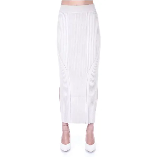 Cream Maxi Skirt with Double Side Slits , female, Sizes: M - Calvin Klein - Modalova