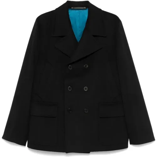 Blazers, male, , Size: 3XL Classic Navy Double-Breasted Coat - PS By Paul Smith - Modalova