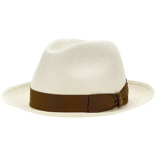 Weiße Fedora Hüte , Herren, Größe: 60 CM - Borsalino - Modalova
