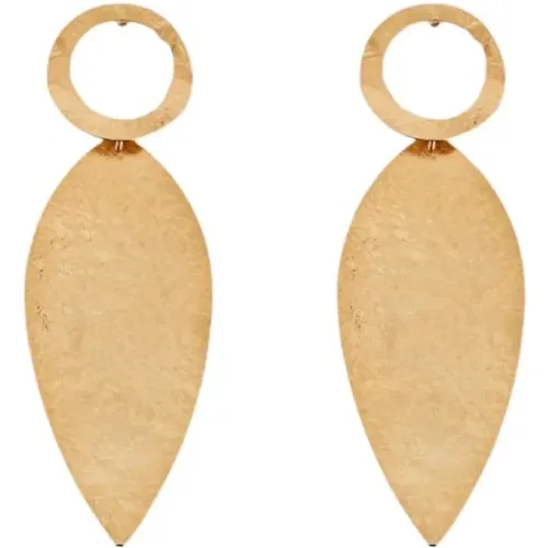 Blattförmige vergoldete Ohrringe - Malababa - Modalova