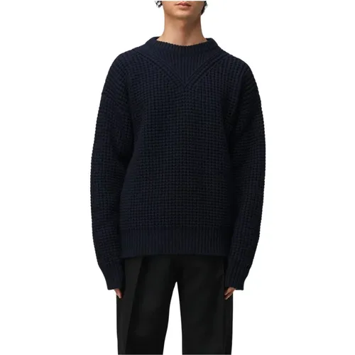Round-neck Knitwear, male, , Size: XL Textured Knit Sweater - Jil Sander - Modalova
