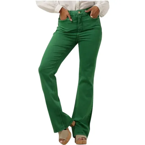 Grüne Flare Hose für Frauen , Damen, Größe: S - Nukus - Modalova