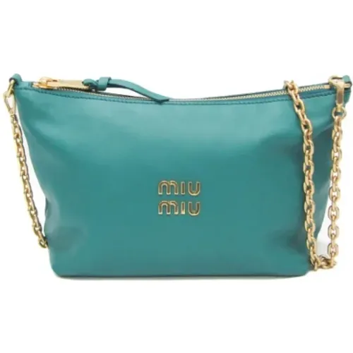 Pre-owned Shoulder Bags, female, , Size: ONE SIZE Pre-owned Leather shoulder-bags - Miu Miu Pre-owned - Modalova