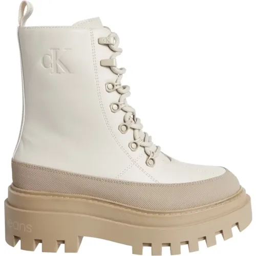 Lace Up Flatform Ankle Boots , female, Sizes: 3 UK, 6 UK, 5 UK, 4 UK, 8 UK, 7 UK - Calvin Klein Jeans - Modalova