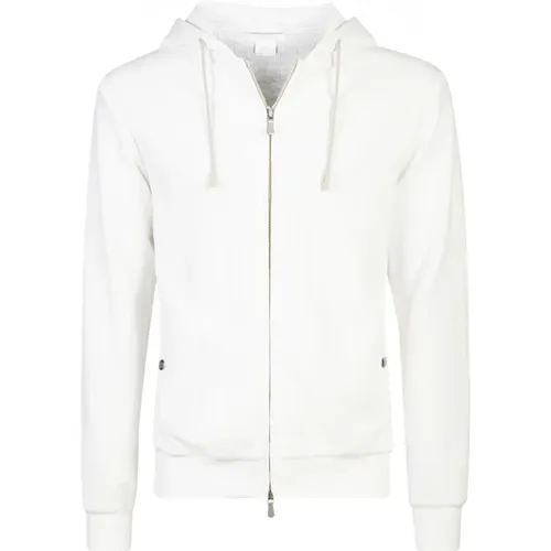 Zip-throughs, male, , Size: L Modern Full Zip Hoodie Jersey Cotton - Eleventy - Modalova