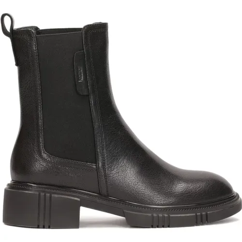 Schwarze Chelsea-Boots mit gemusterter Sohle , Damen, Größe: 37 EU - Kazar - Modalova