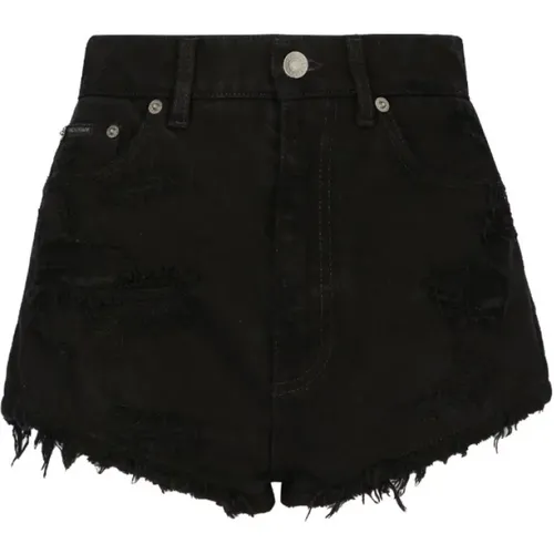 Trendige Distressed Denim Shorts , Damen, Größe: M - Dolce & Gabbana - Modalova