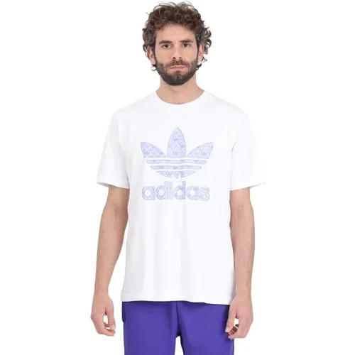Weiße Monogramm T-shirt Regular Fit - adidas Originals - Modalova