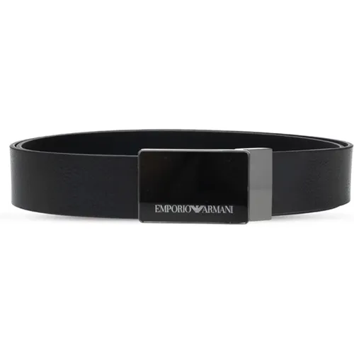 Belts, male, , Size: ONE SIZE Leather belt - Emporio Armani - Modalova