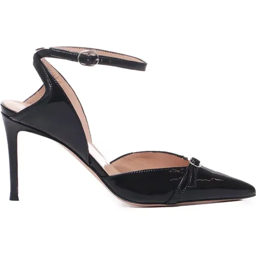 Leather Heel Shoe with Strap , female, Sizes: 3 UK, 8 UK, 7 UK, 5 UK, 6 UK, 4 UK - Marc Ellis - Modalova