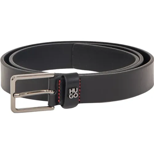 Leather Belt with Disrupted Logo , male, Sizes: 110 CM, 115 CM, 105 CM - Hugo Boss - Modalova