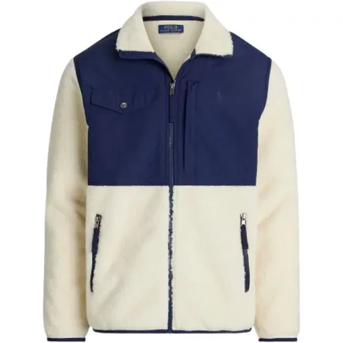 Zip-throughs, male, , Size: XL Hybrid Fleece Jacket with Windproof Fabric - Polo Ralph Lauren - Modalova