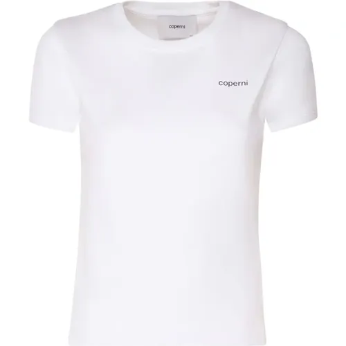 Cotton T-shirt with Round Collar , female, Sizes: S, M, L - Coperni - Modalova