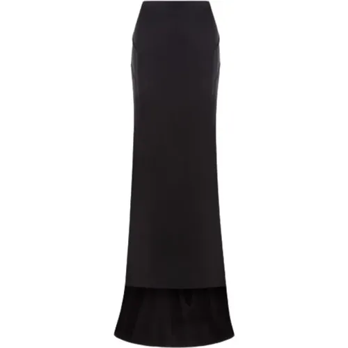 Satin Long Skirt with Invisible Zipper , female, Sizes: S, M, XS - Del Core - Modalova
