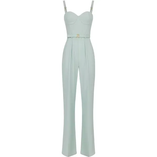 Jumpsuits, female, , Size: S Women's Aqua Synthetic Dress - Elisabetta Franchi - Modalova