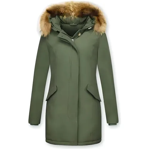 Winterjacken für warme Frauen - Lange Wooly Jacke - Lb280Pm-G , Damen, Größe: L - TheBrand - Modalova