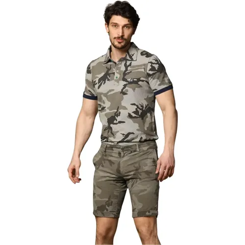 Camouflage Print Herren Polo Shirt , Herren, Größe: XL - Mason's - Modalova