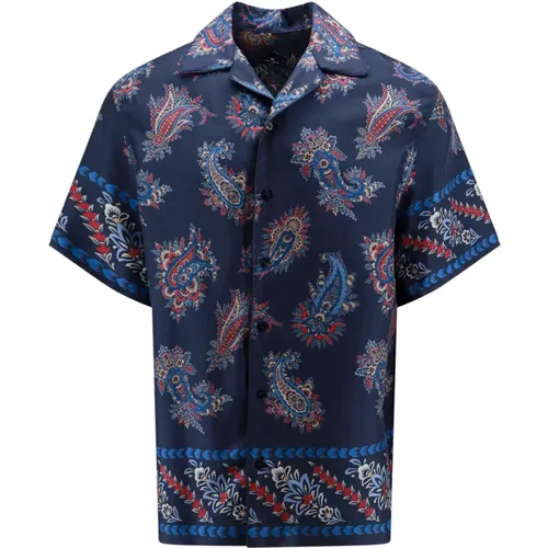 Printed Silk Shirt with Bowling Collar , male, Sizes: M - ETRO - Modalova