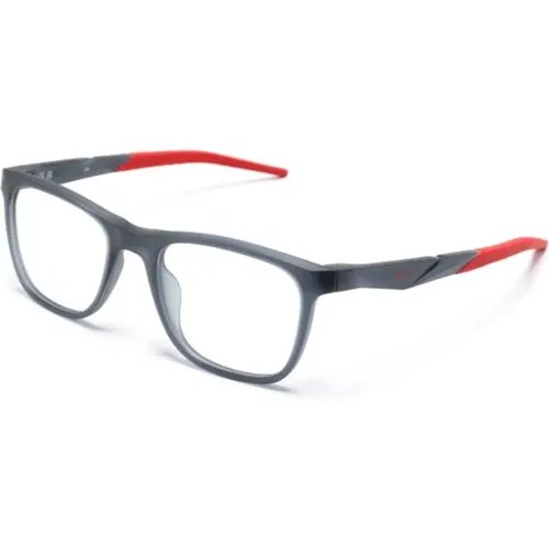 Glasses, male, , Size: 53 MM Grey Optical Frame with Original Accessories - Nike - Modalova