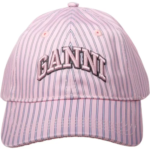 Caps, female, , Size: ONE SIZE Printed Nylon Cap - Ganni - Modalova