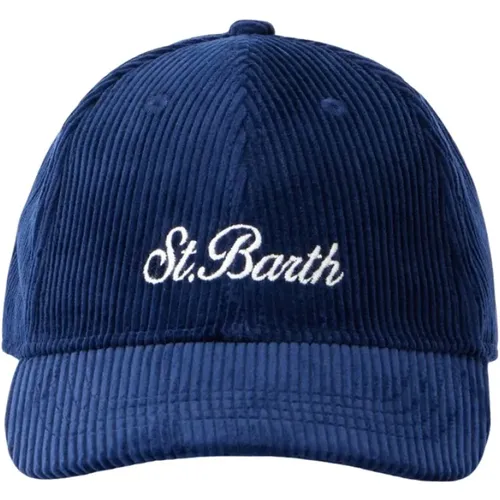 Caps, unisex, , Size: ONE SIZE Velvet Baseball Cap with Rhinestone Logo - Saint Barth - Modalova