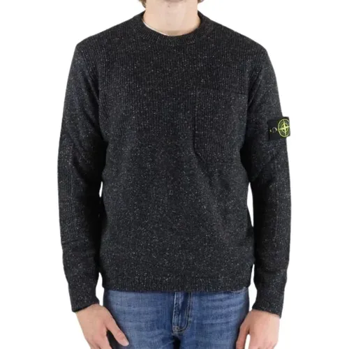 Round-neck Knitwear, male, , Size: M Wool Crewneck Sweater - Stone Island - Modalova