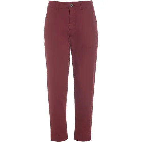 Slim-fit Trousers, female, , Size: M Classic Slim Fit Maroon Trousers - Bitte Kai Rand - Modalova