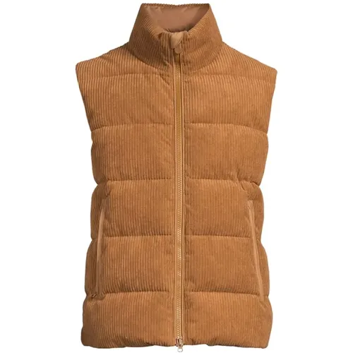 Vests, male, , Size: 2XL Sleeveless blouson euryops camel - Save The Duck - Modalova