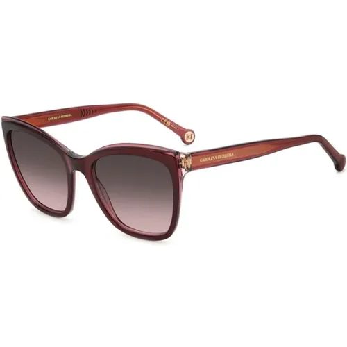 Burgundrote Sonnenbrille für Frauen , Damen, Größe: 55 MM - Carolina Herrera - Modalova