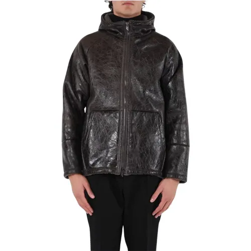 Leather Jacket with Shearling Lining , male, Sizes: M - Salvatore Santoro - Modalova